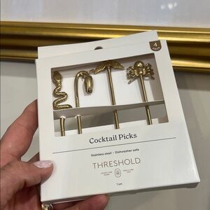 Threshold Gold Animal-Themed Cocktail Picks - 4 Piece Set